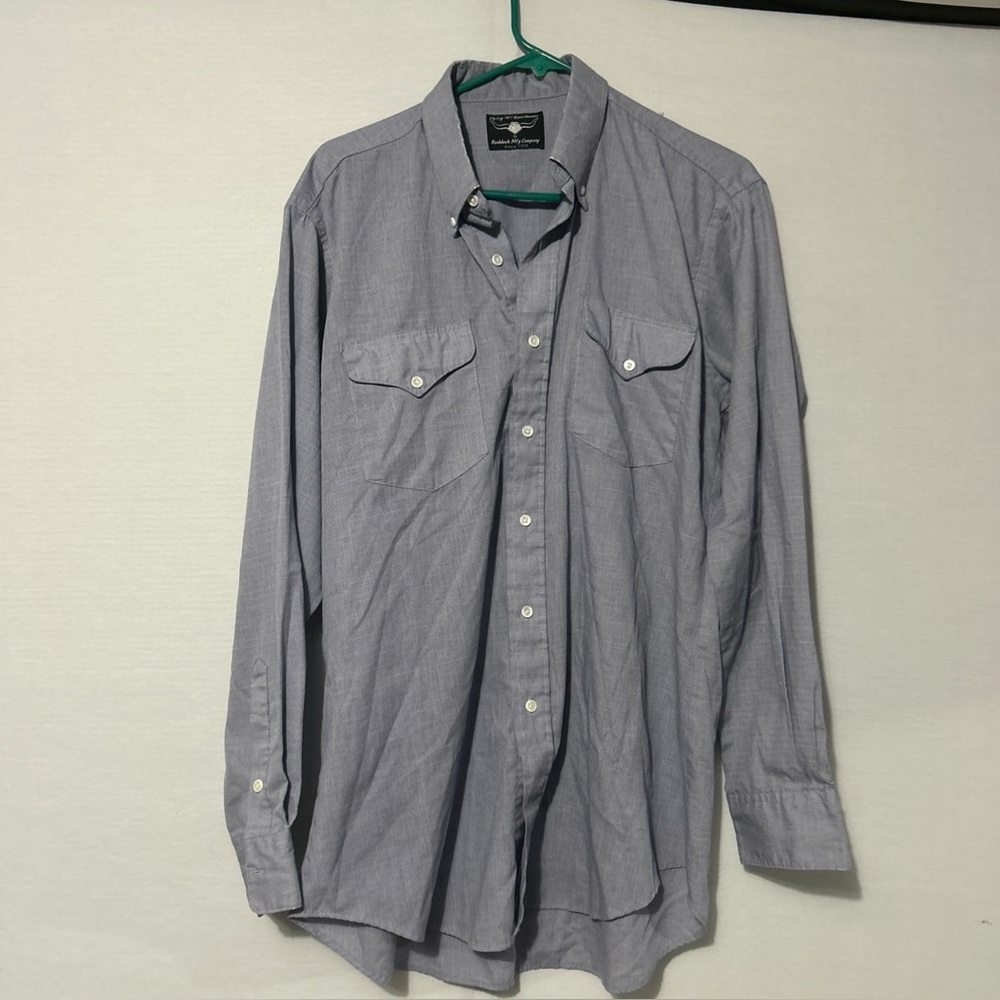 Vintage Men's Gray Flying R Rancher Button-Up Shirt